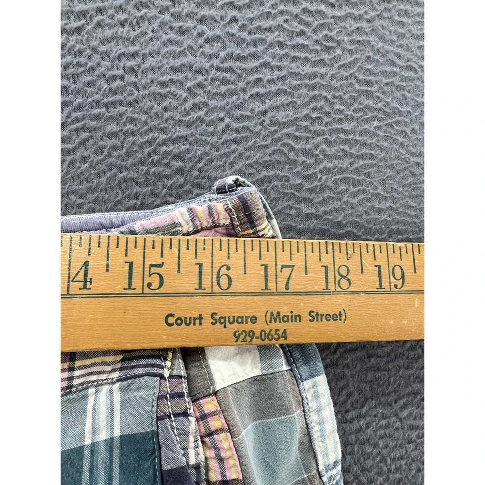 J. Crew Field Shorts Mens Sz 34 Patchwork Madras Plaid Multi Color Preppy Summer